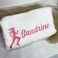 serviette broderie running