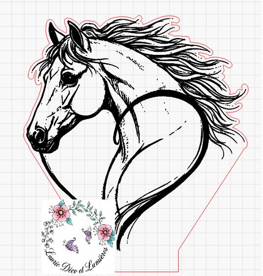 template veilleuse cheval 