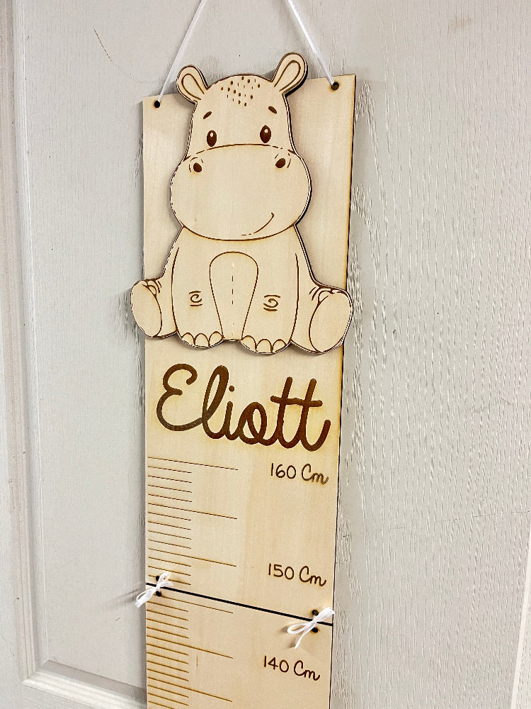 toise en bois personnalisable hippopotame