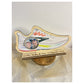 Décoration running personnalisée en bois en forme de chaussure avec photo et date de course