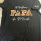 tshirt noir special fete des peres avec photo personnalisable