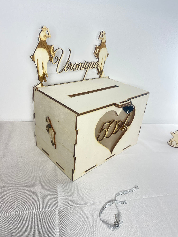 urne d'anniversaire 50 ans chevaux 
