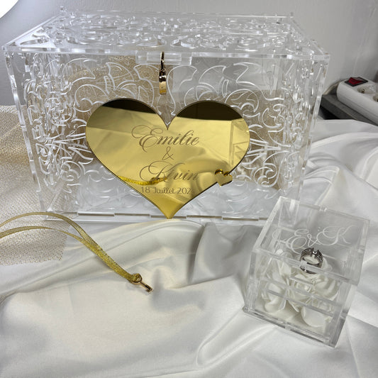 urne de mariage en plexiglas personnalisable 