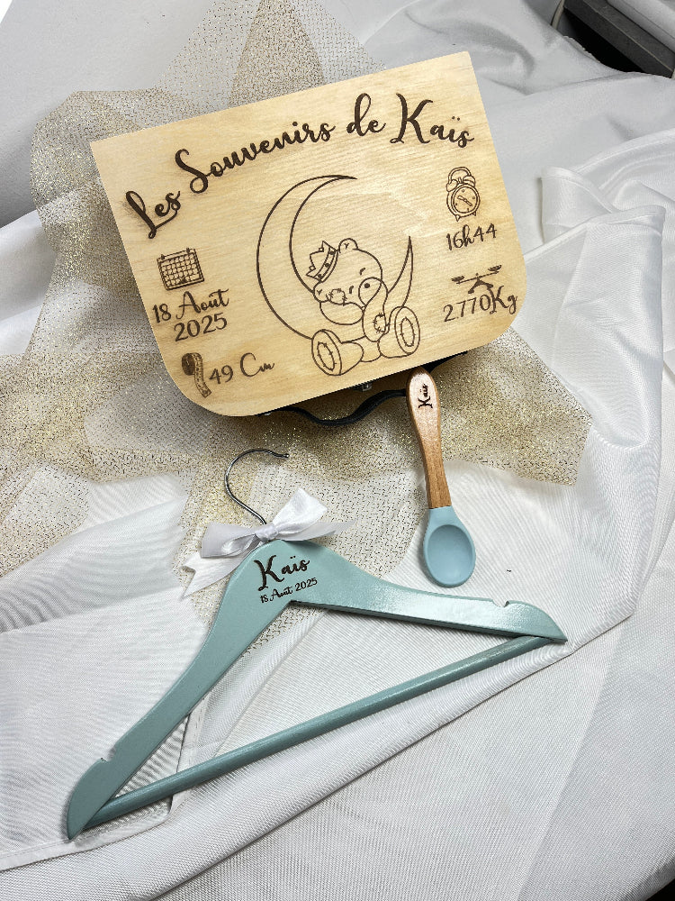 valise en  bois souvenirs nounours