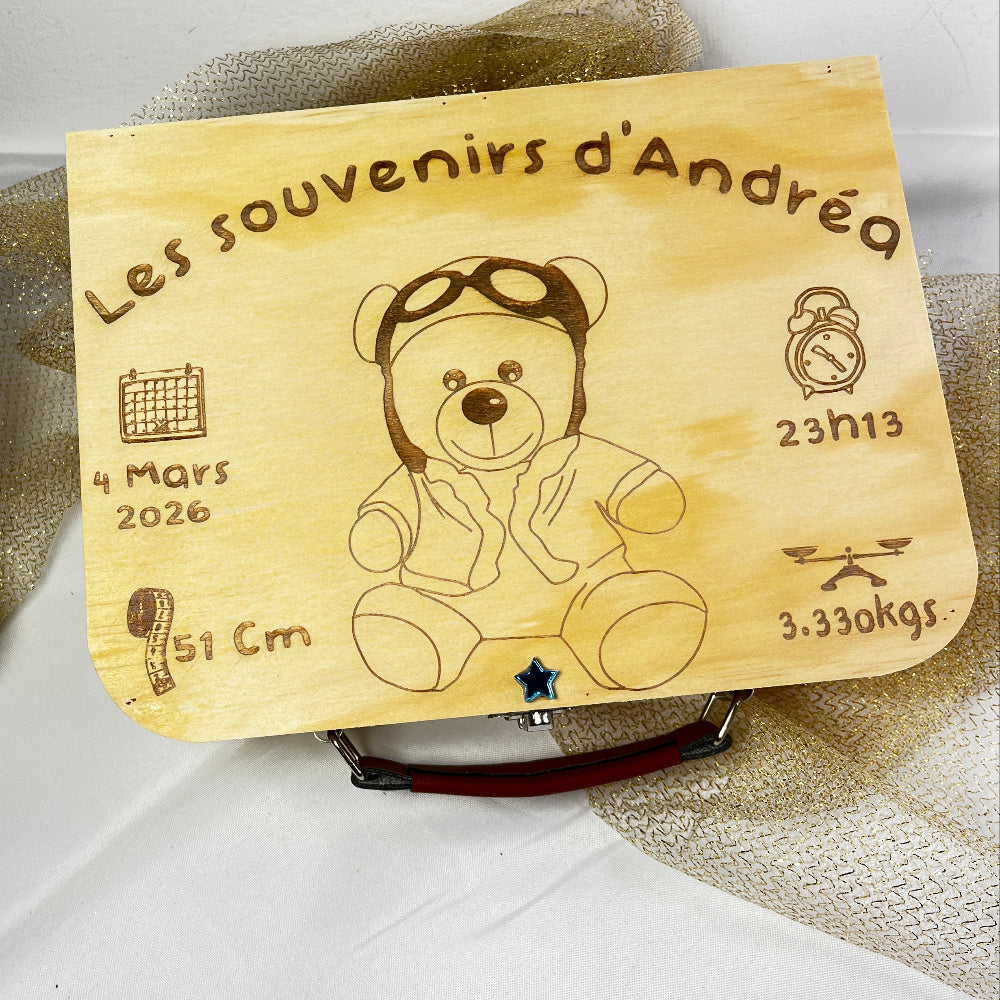valise naissance nounours aviateur