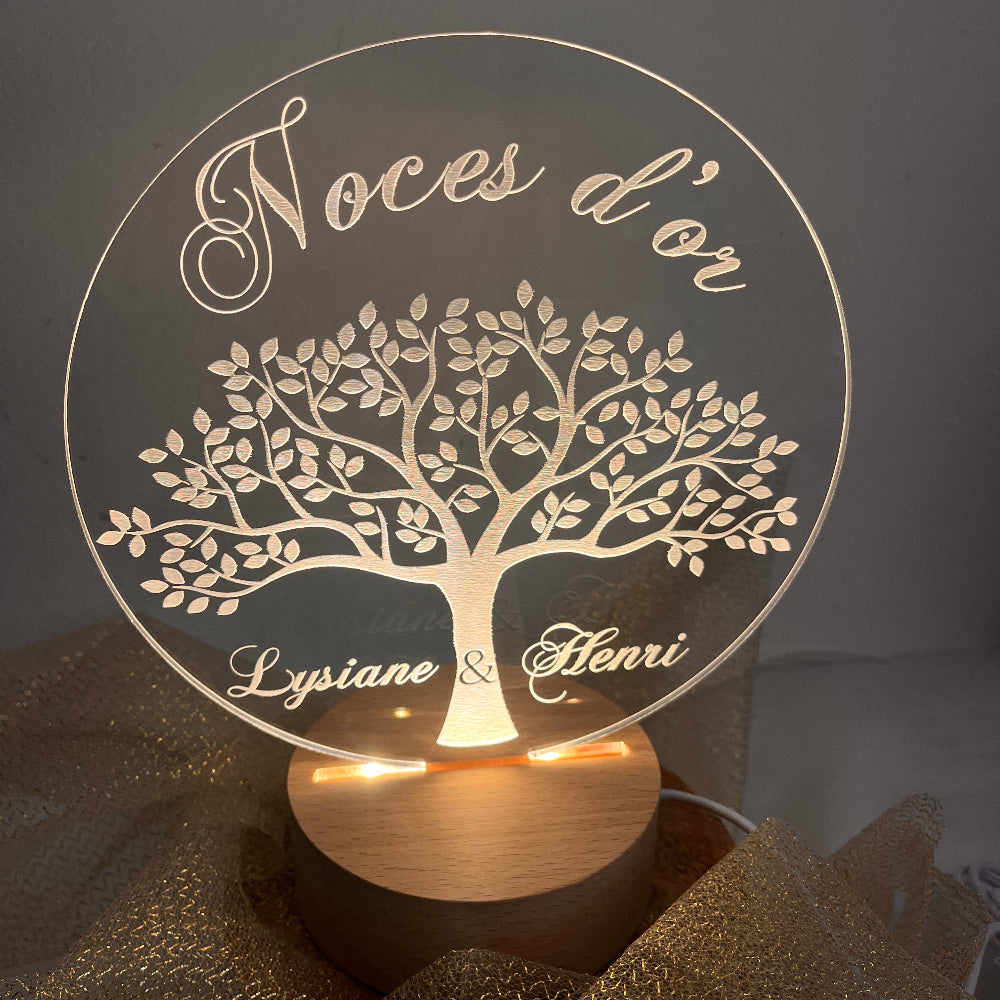 veilleuse arbre de vie noces dor