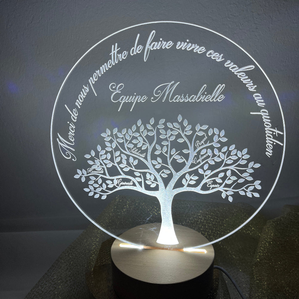 veilleuse arbre de vie socle bois