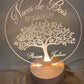 veilleuse bois et plexiglas noce de bois personnalisable