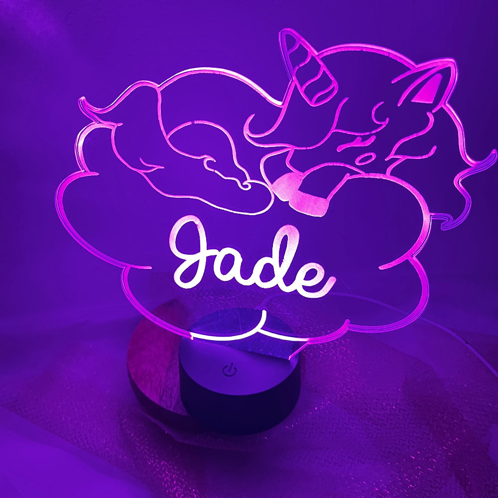 veilleuse licorne nuage personnalisable jade