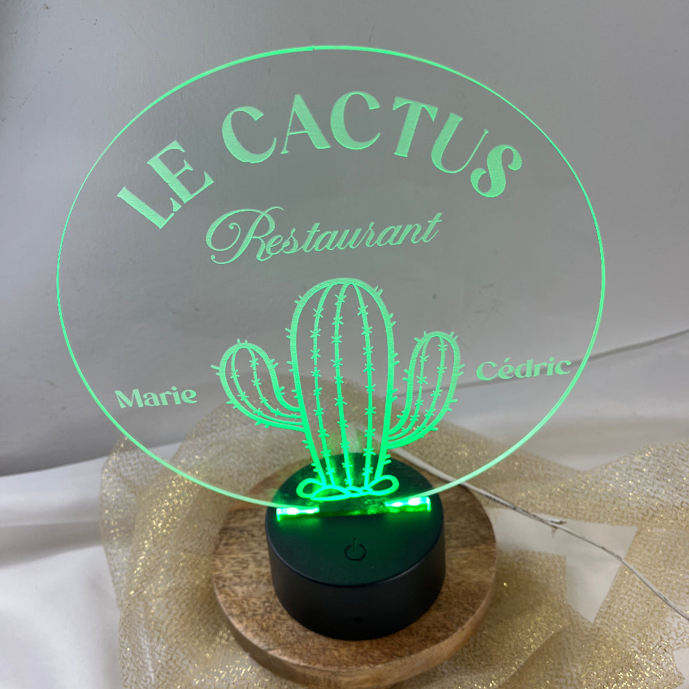veilleuse logo restaurant cactus