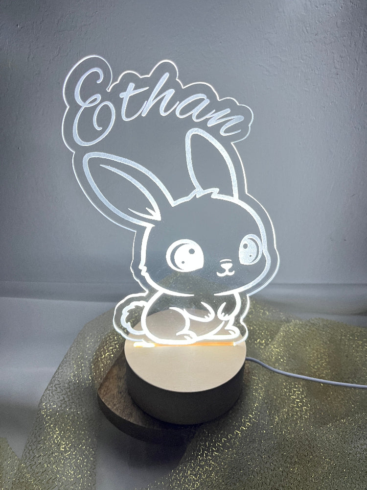 veilleuse personnalisable sur socle bois 