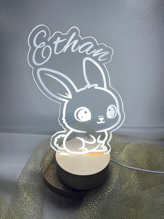 veilleuse personnalisable sur socle bois 