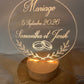 veilleuse socle bois mariage