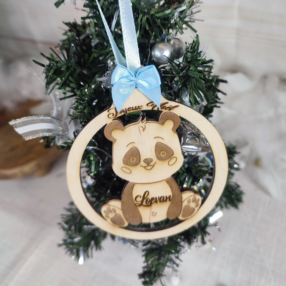Boule de noël personnalisable en découpe Laurie Déco et lumières