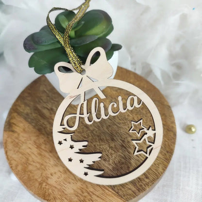 Boule sapin en bois design 2022 Laurie Déco et lumières