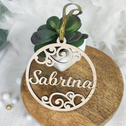 Boule sapin en bois design 2022 Laurie Déco et lumières