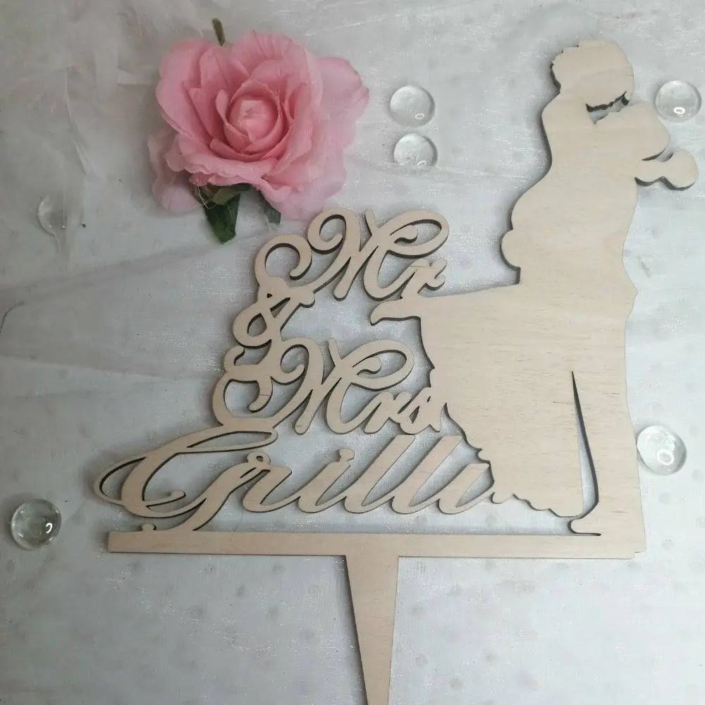 Cake topper mariage monsieur et madame Laurie Deco et Lumieres