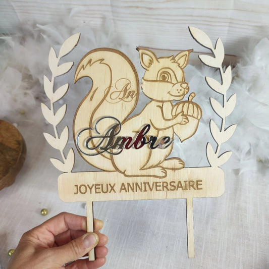 Cake topper personnalisable miroir Laurie Deco et Lumieres