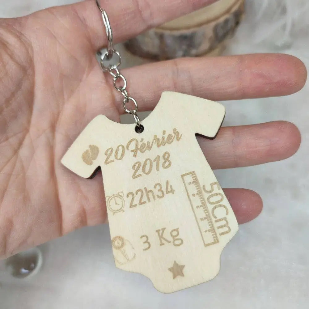 Porte clé souvenir de naissance Laurie Déco et lumières